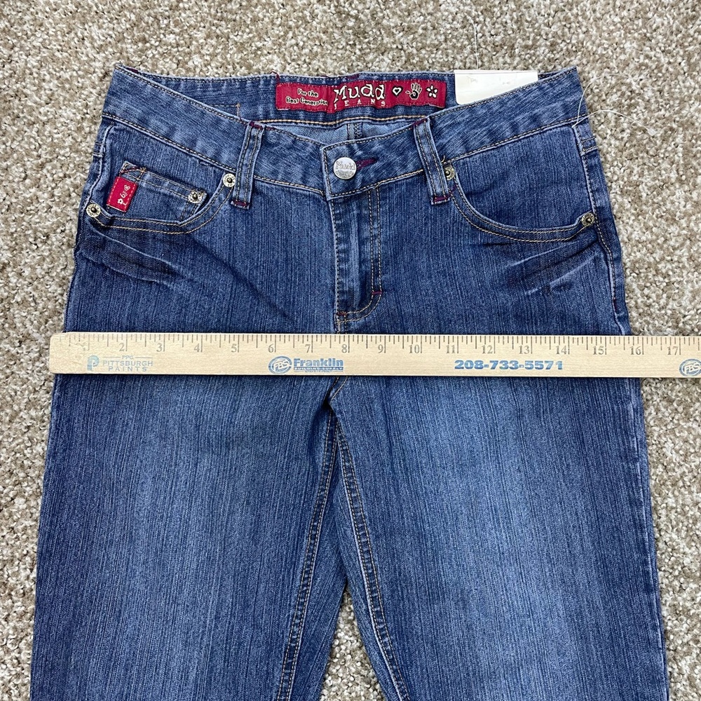 Vintage Y2K Mudd Low Rise Flare Jeans Juniors Size 1 Boho Wide Leg NWT NOS - Picture 8 of 14